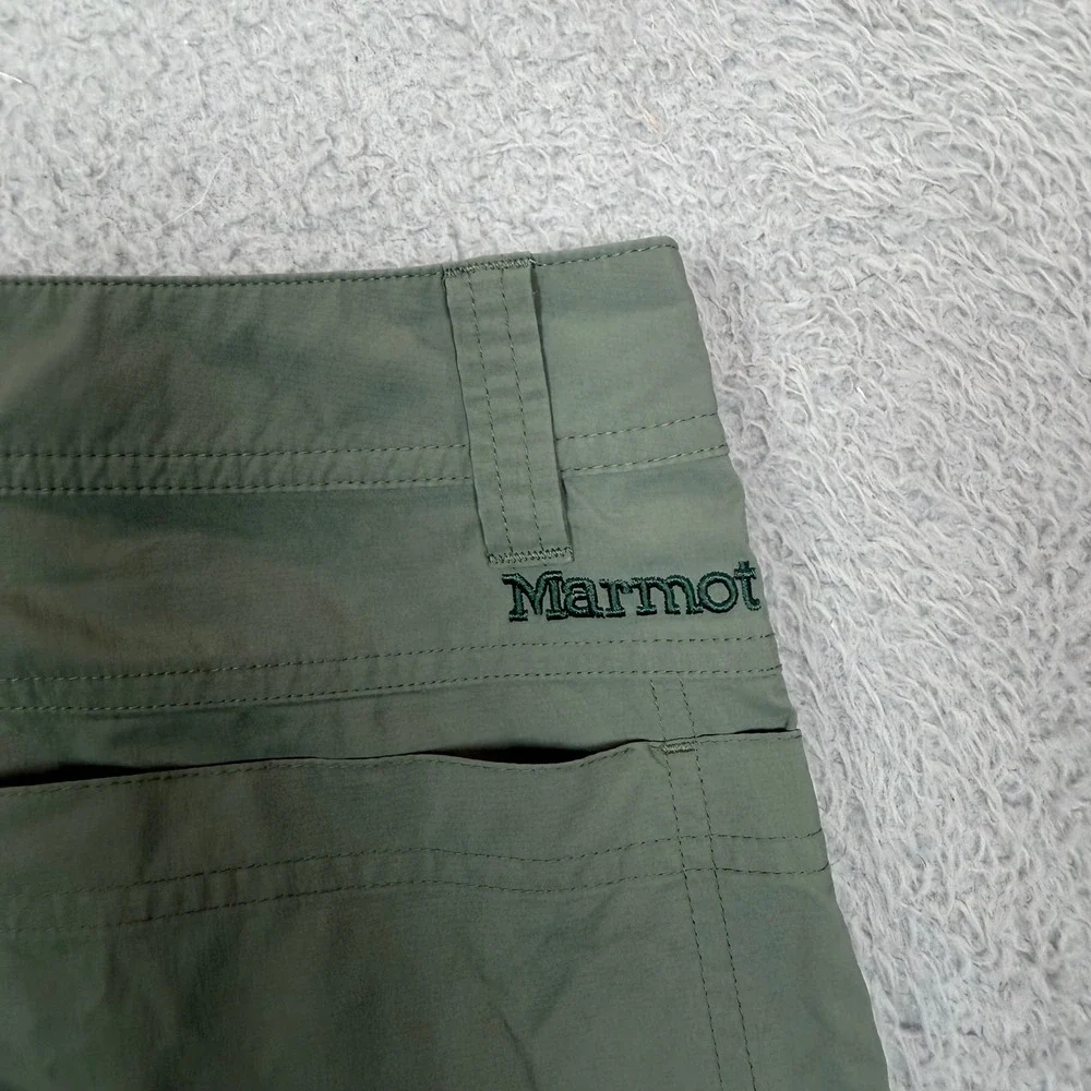 Marmot Mens Olive Green Nylon Stretch Hiking Shorts Size 36 XL Technical Trail